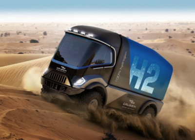 رونمایی از اولین کامیون مسابقه هیدروژنی با رانندگی مسی