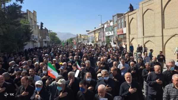 تظاهرات مردمی گسترده و کاروان غم در اراک