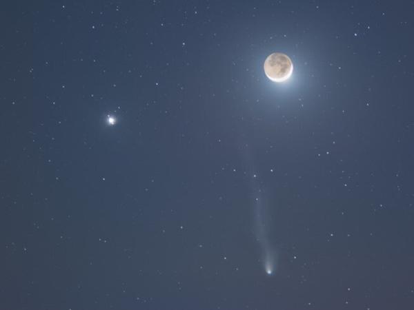 تصویر روز ناسا: ملاقات دنباله دار، ماه، مشتری و اورانوس!